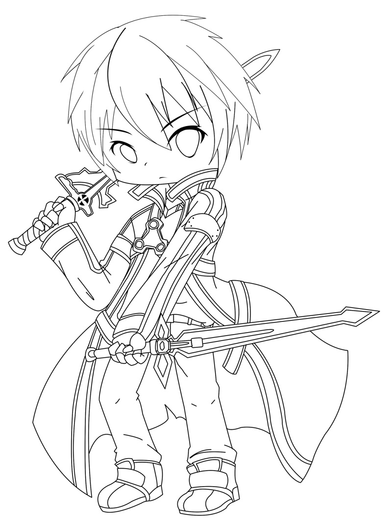 Coloriage Image gratuite Chibi Kirito