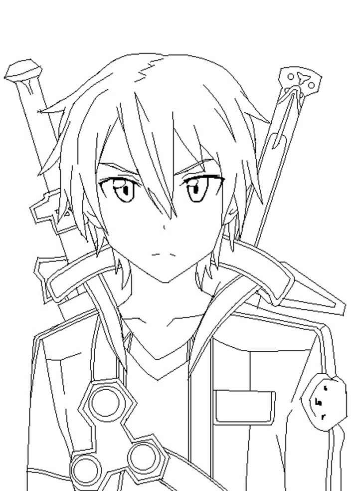 Coloriage Image gratuite Kirito-coloriage