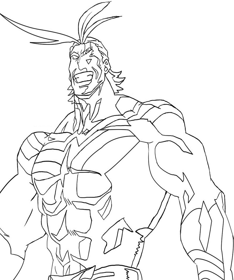 Coloriage Impressionnant All Might