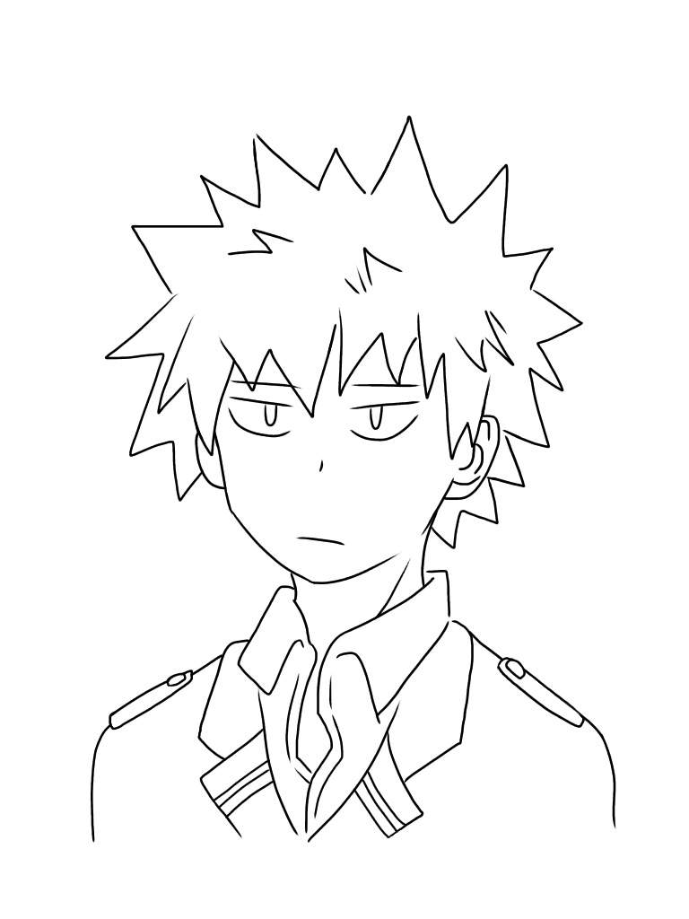 Coloriage Katsuki Bakugo drôle