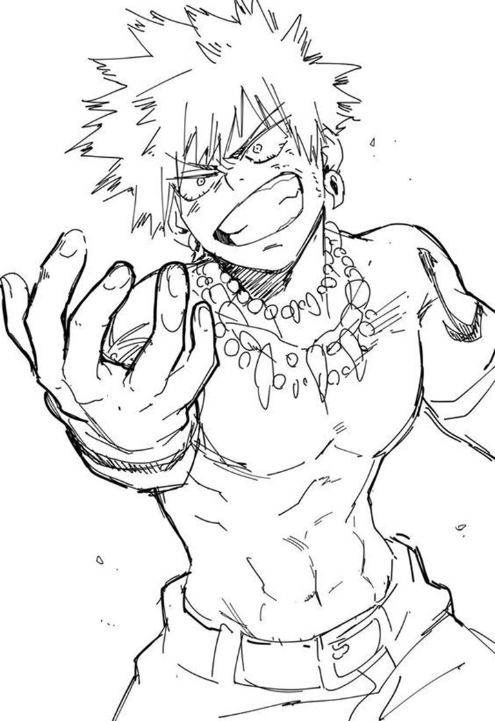 Coloriage Katsuki Bakugo impression