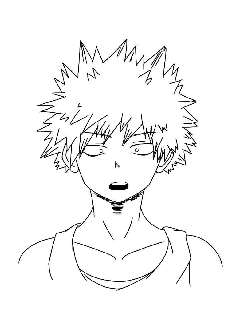 Coloriage Katsuki Bakugo impression gratuite