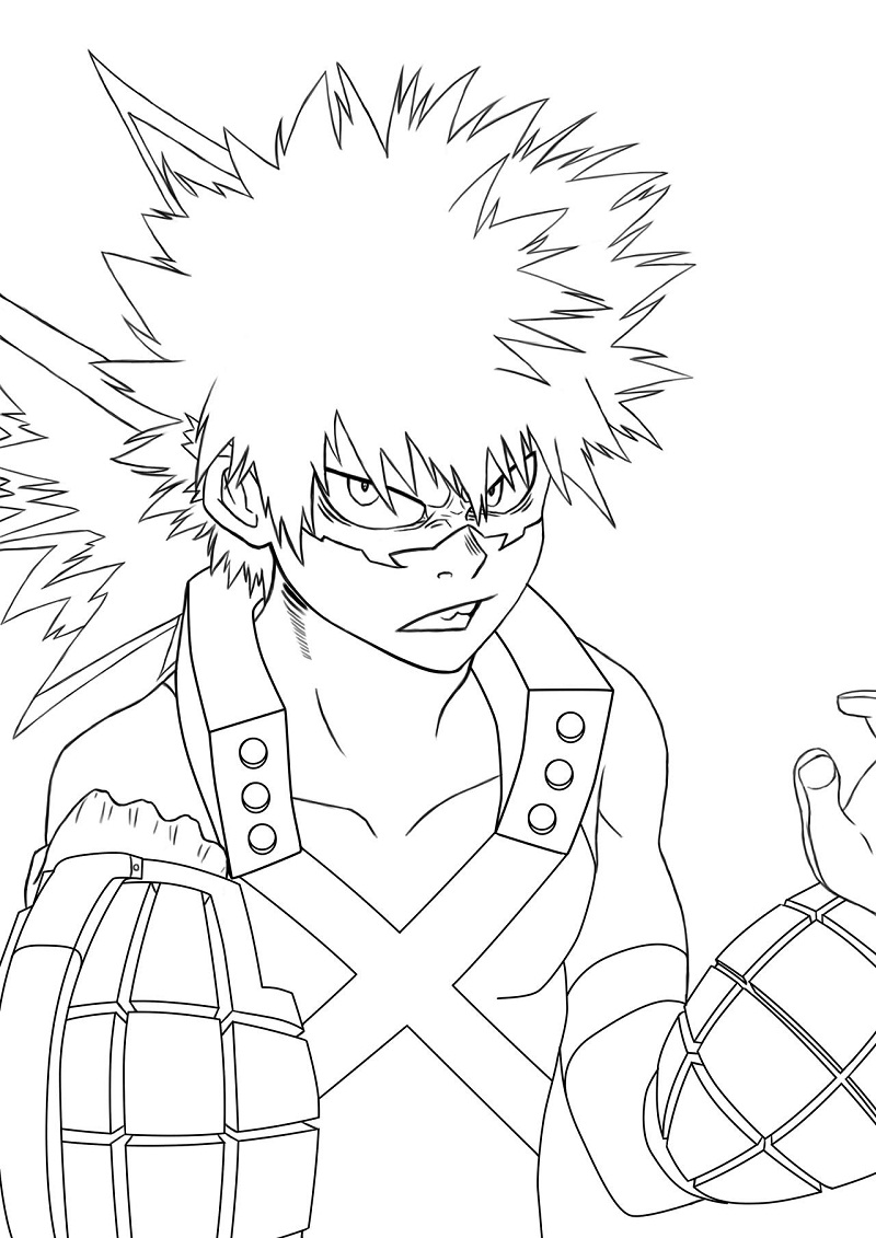 Coloriage Katsuki Bakugo imprimable