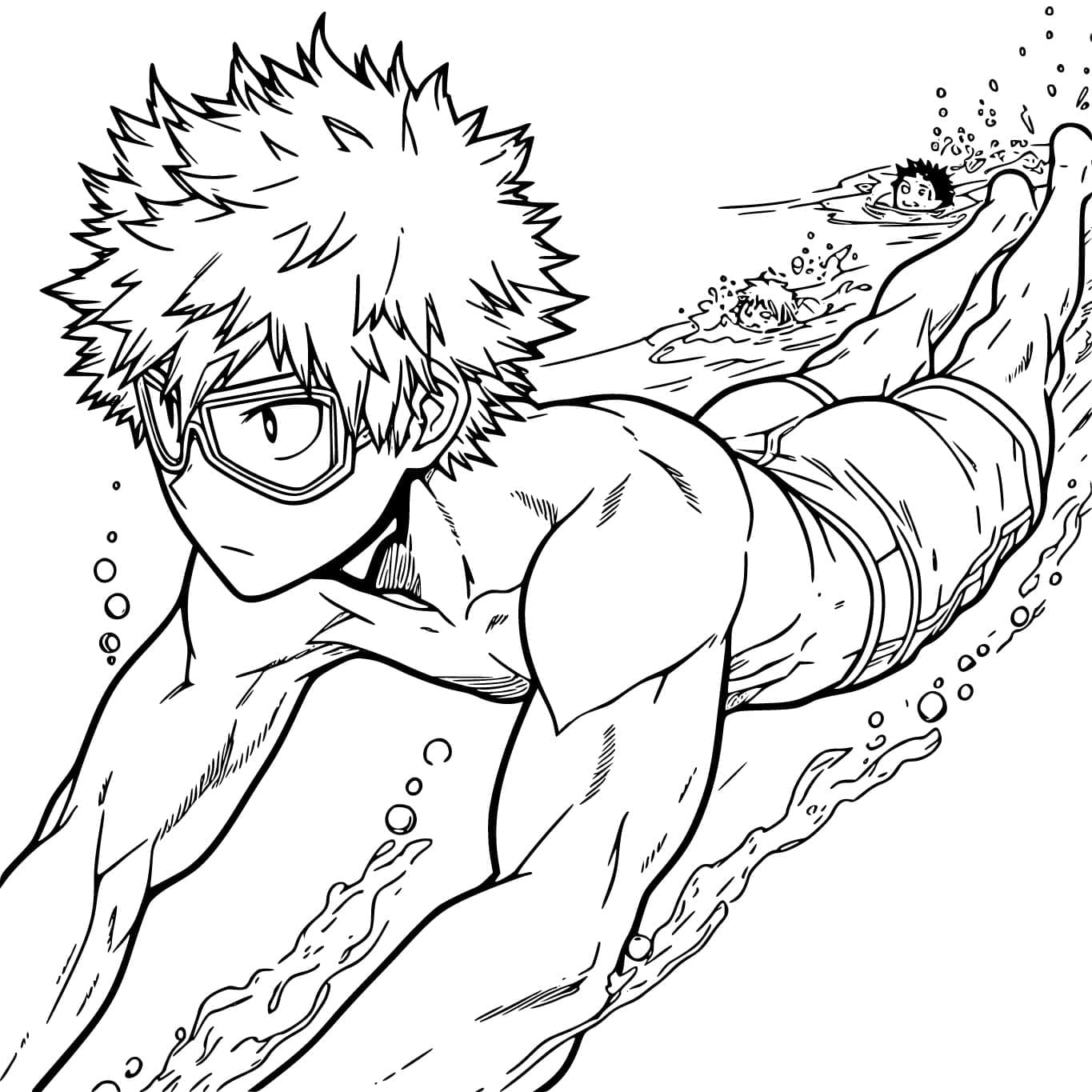 Coloriage Katsuki Bakugo nageant