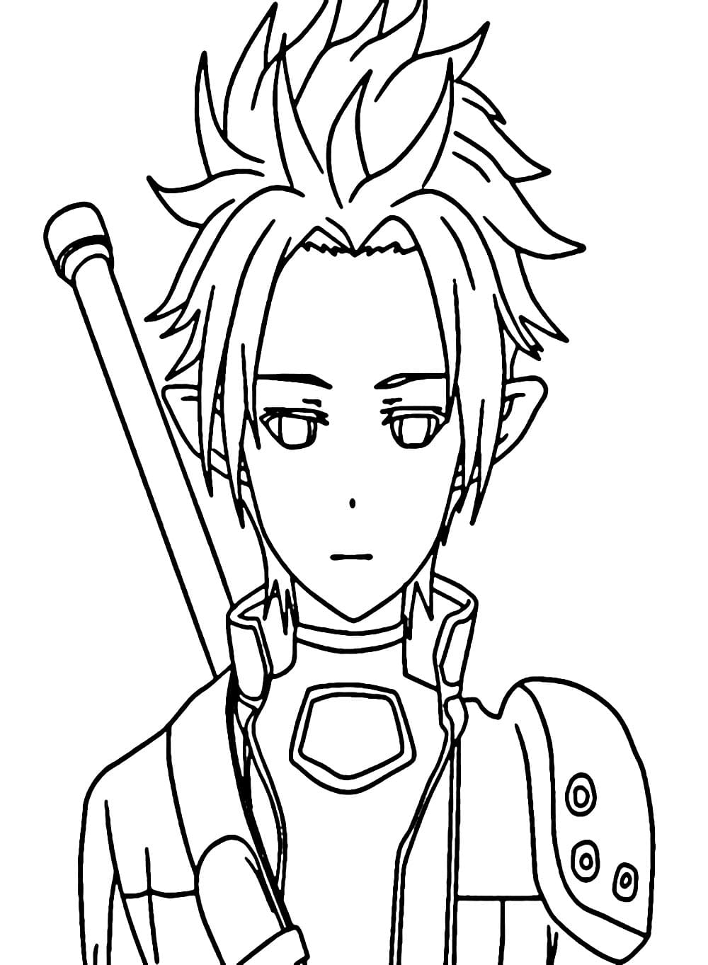 Coloriage Kirito triste