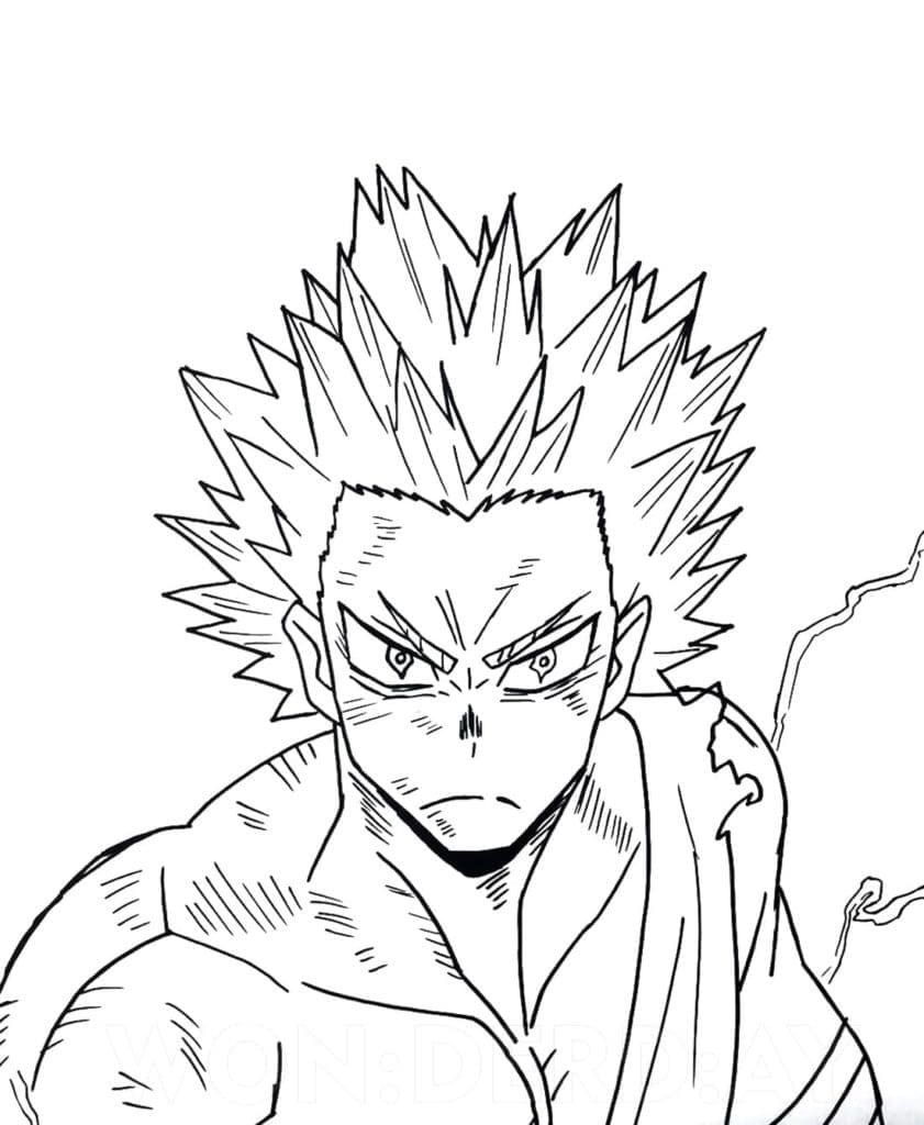 Coloriage katsuki bakugo power