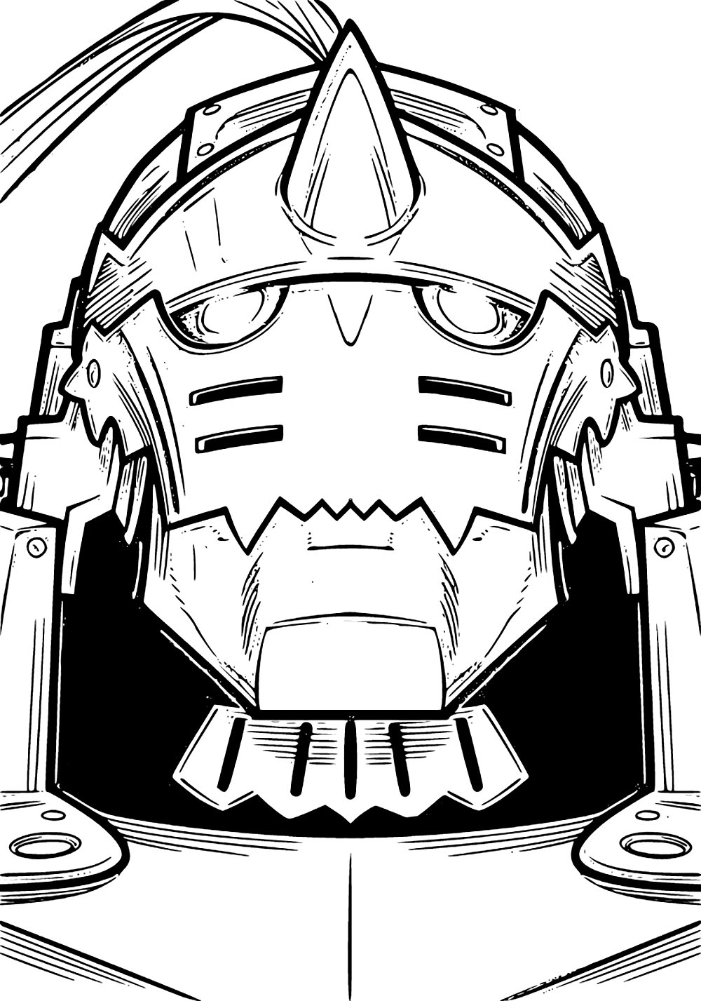 Coloriage Le visage cool d’Alphonse Elric