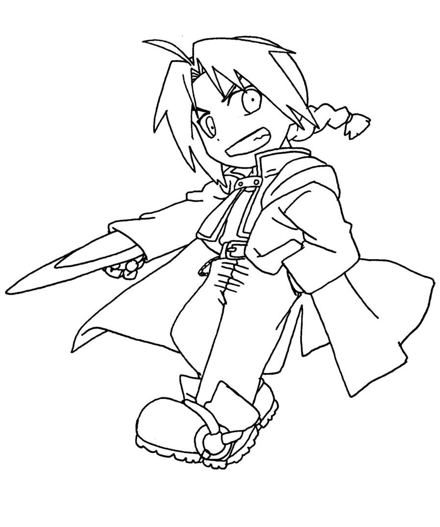 Coloriage Mignon Edward Elric imprimable