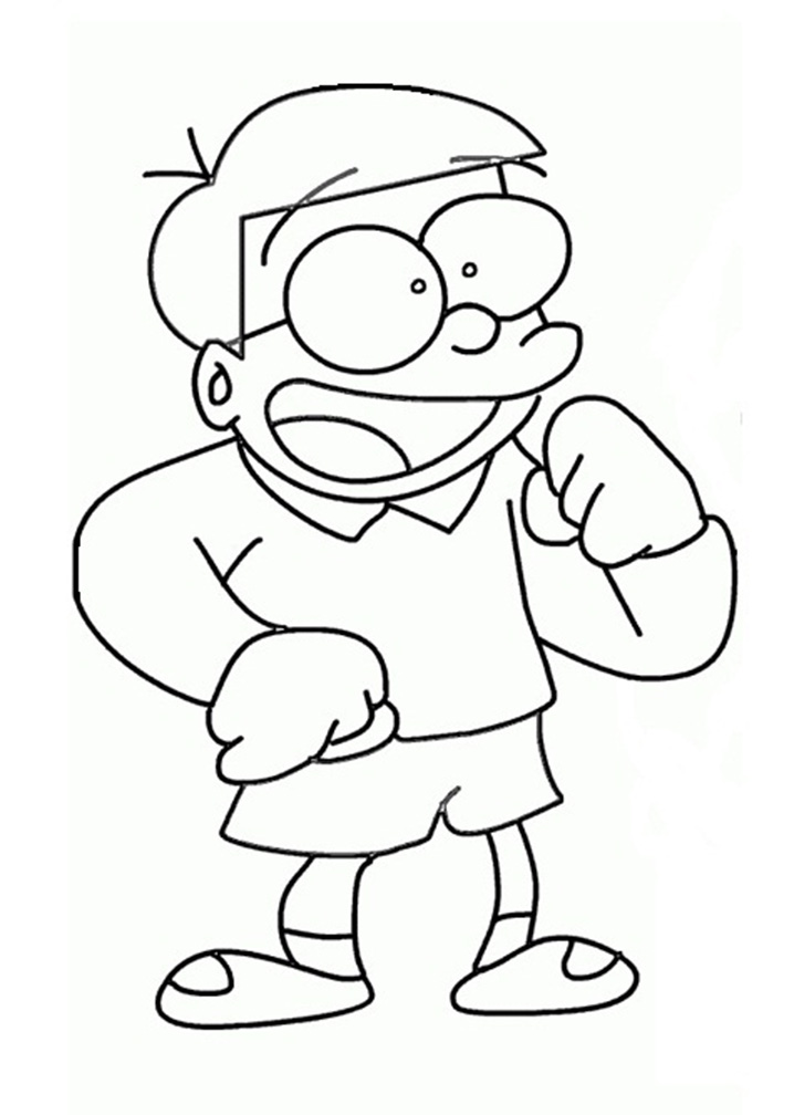 Coloriage Nobita Drôle