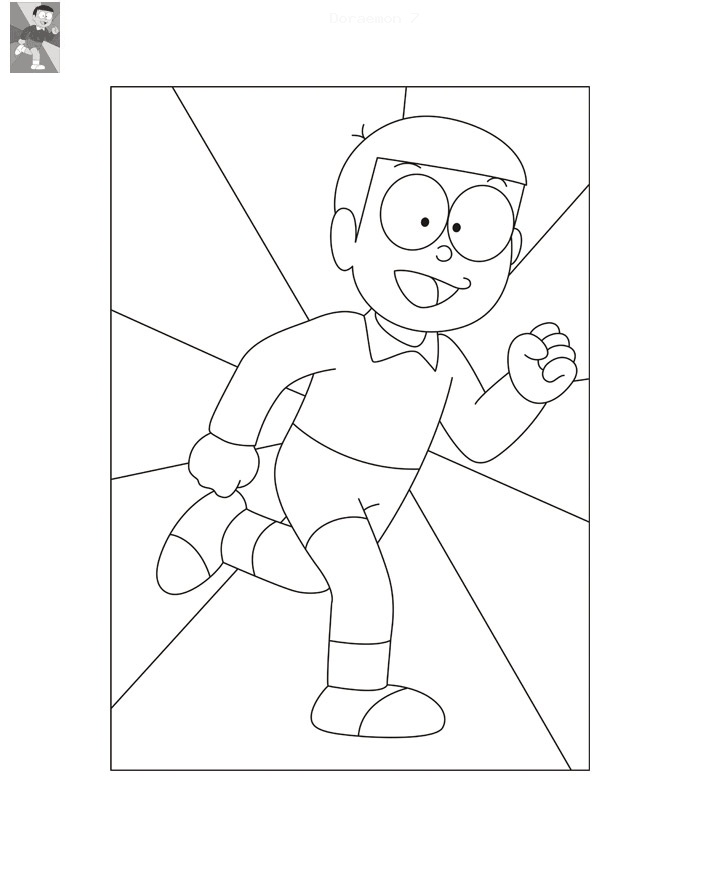Coloriage Nobita En Cours D'exécution