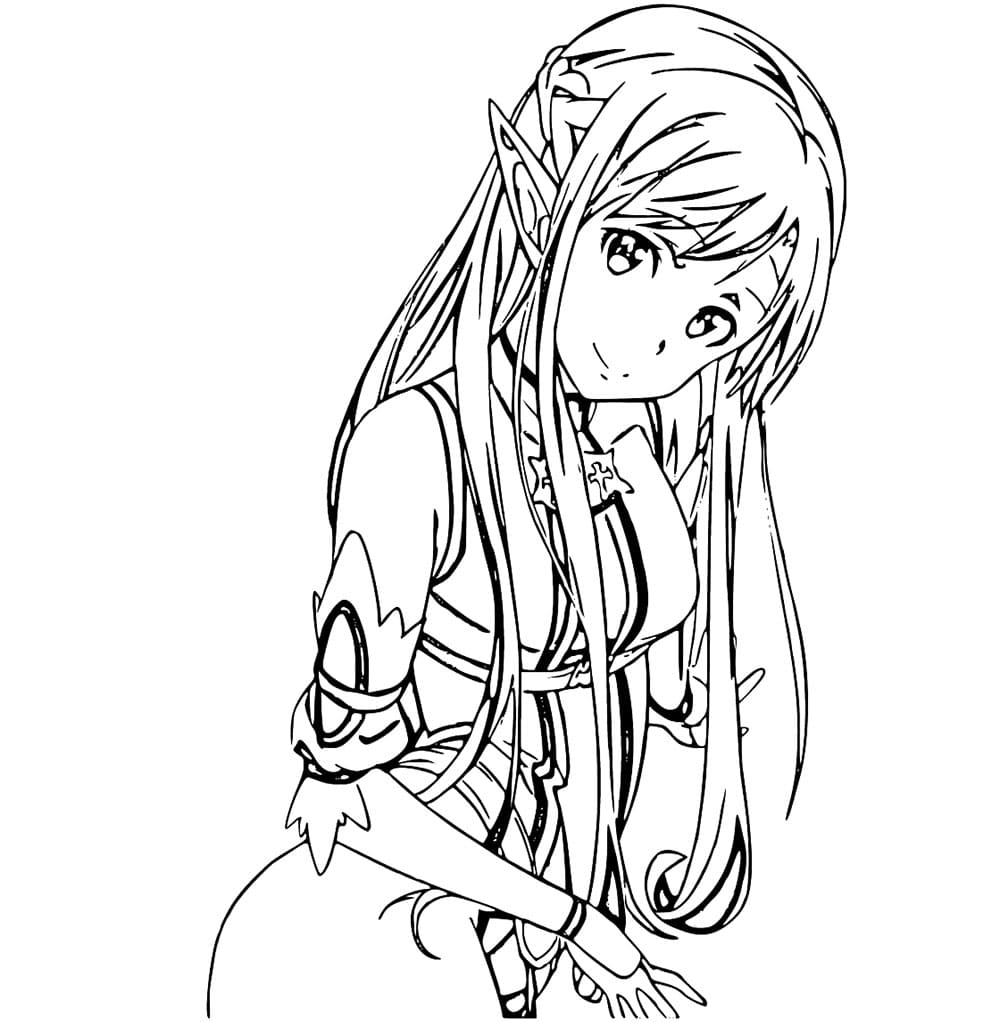 Coloriage Sword Art Online Asuna