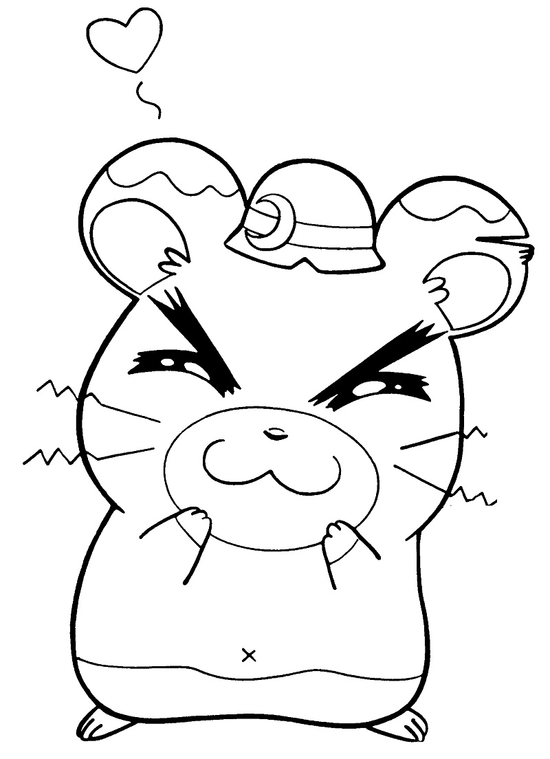 Coloriage Boss Hamtaro était confus