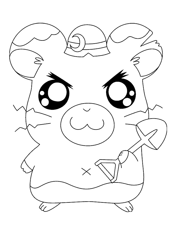 Coloriage Boss Hamtaro heureux Gratuit