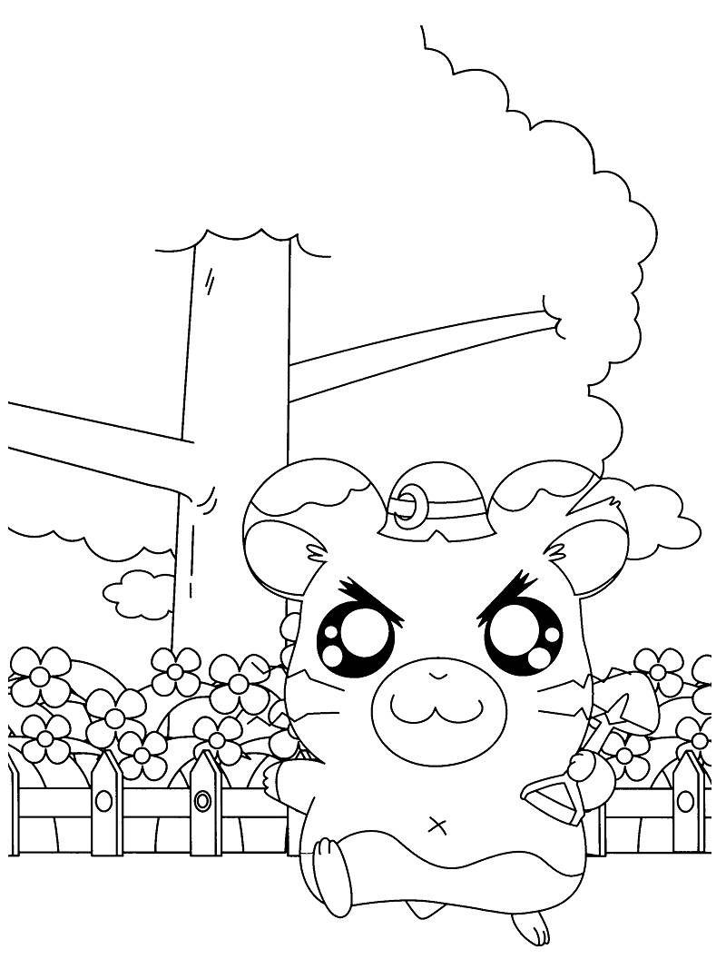 Coloriage Boss Hamtaro marchait avec confiance