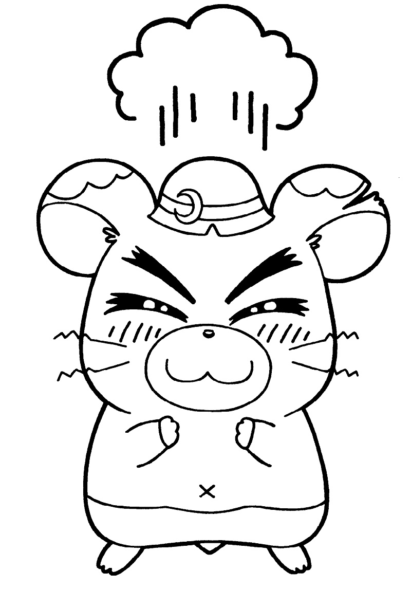 Coloriage Boss Hamtaro souffle de la fumée