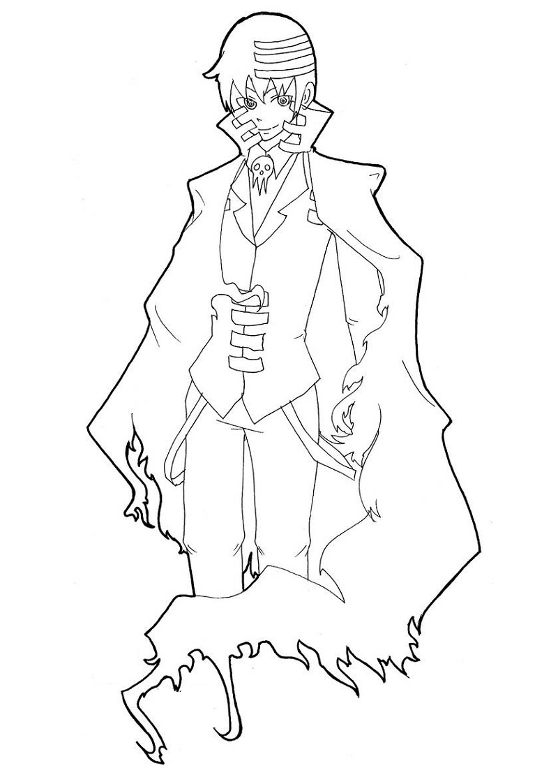 Coloriage Death the Kid Portez une cape