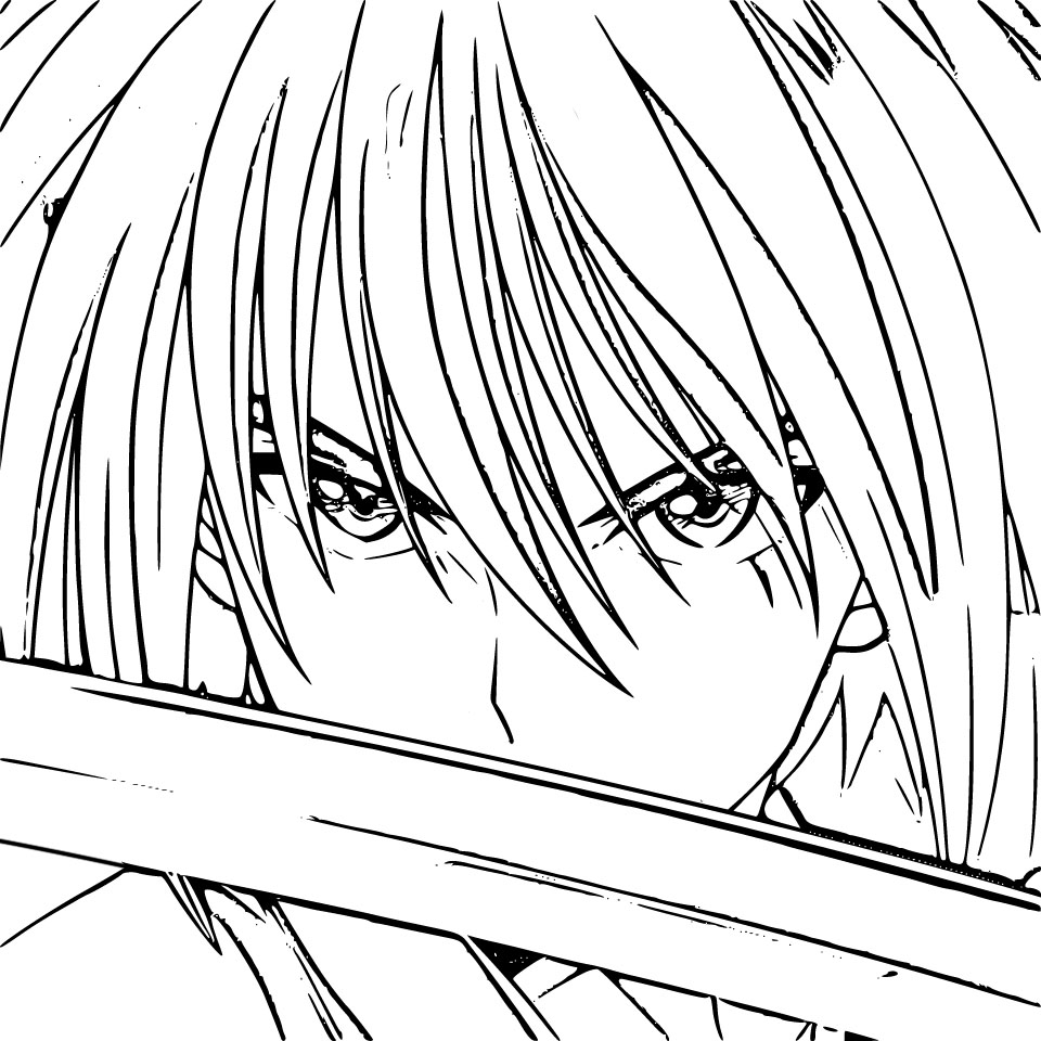 Coloriage Génial Kenshin Himura