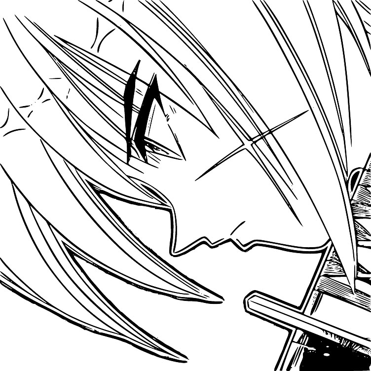 Coloriage Gratuite Kenshin Himura