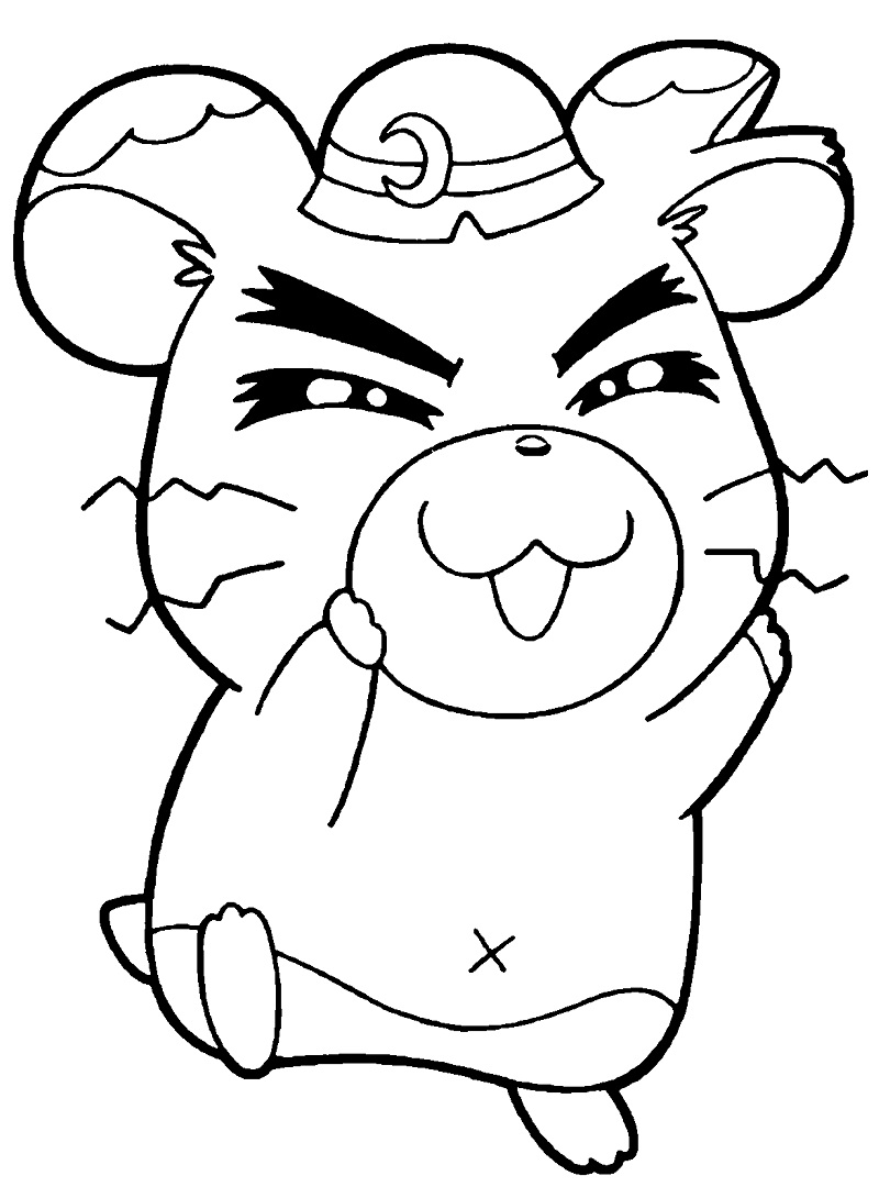 Coloriage Hamtaro a sauté de joie