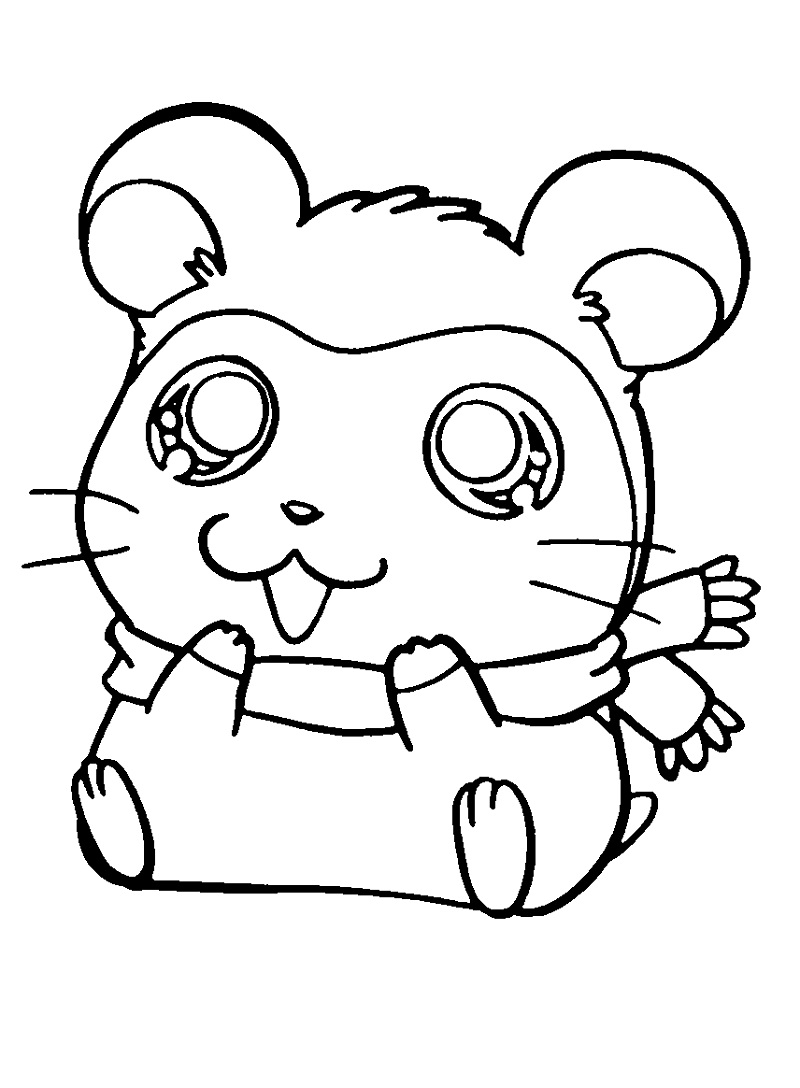 Coloriage Hamtaro porte une petite écharpe