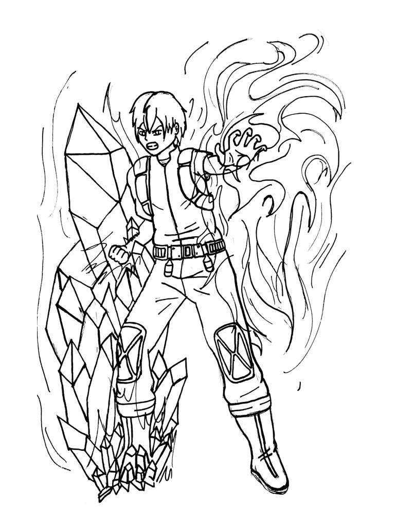 Coloriage Image de contour de Shoto Todoroki