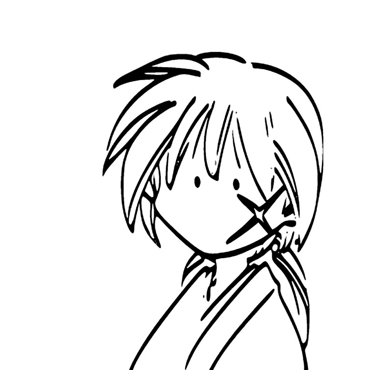 Coloriage Image drôle d’Kenshin Himura