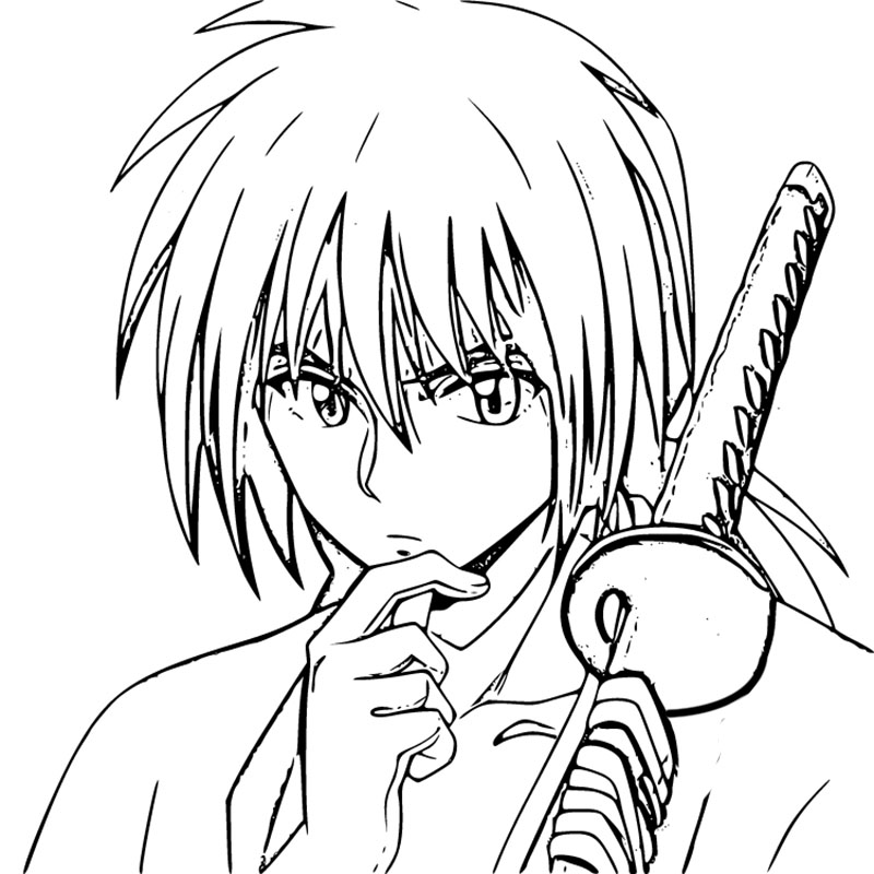 Coloriage Image gratuite Kenshin Himura