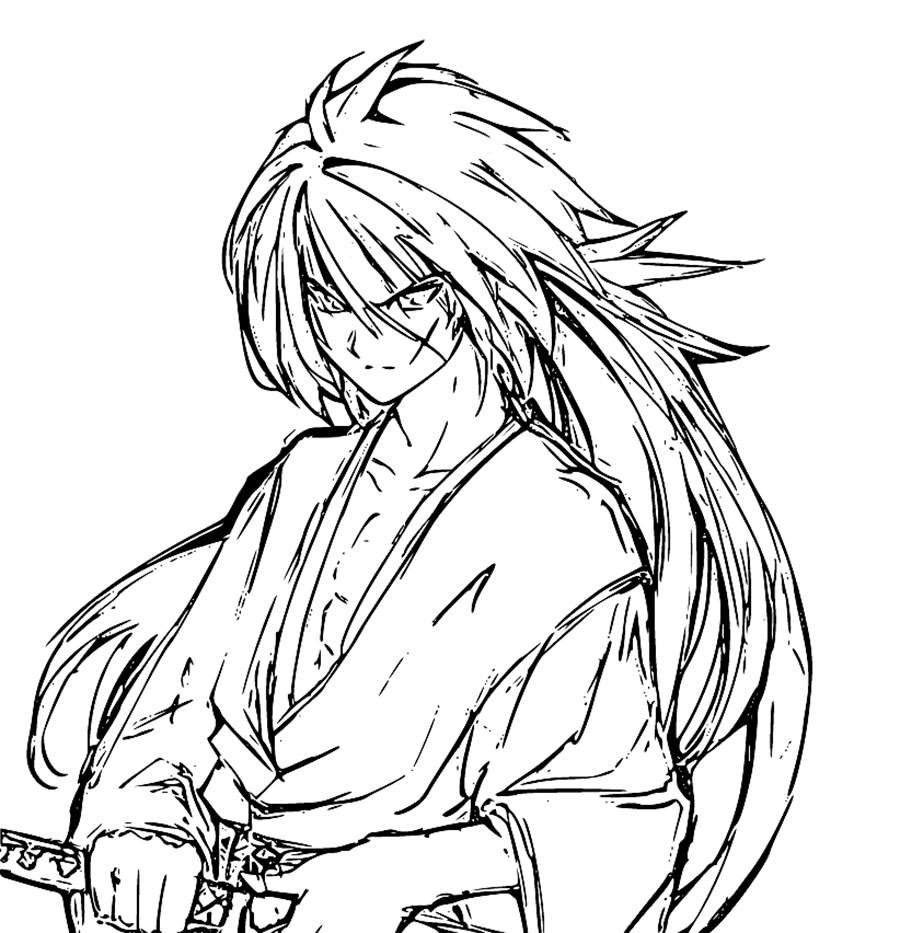 Coloriage Image sympa d'Kenshin Himura