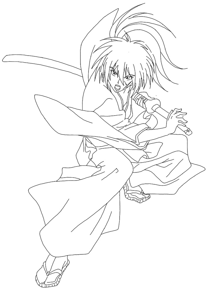 Coloriage Kenshin Himura imprimable gratuitement