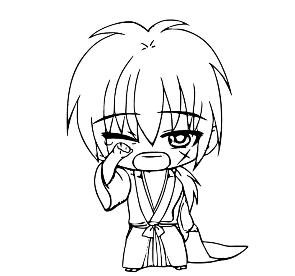 Coloriage Kenshin Himura mignonne