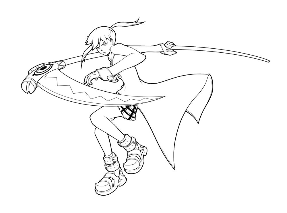 Coloriage Maka Albarn dans anime Soul Eater