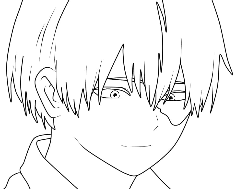 Coloriage Shoto Todoroki souriant