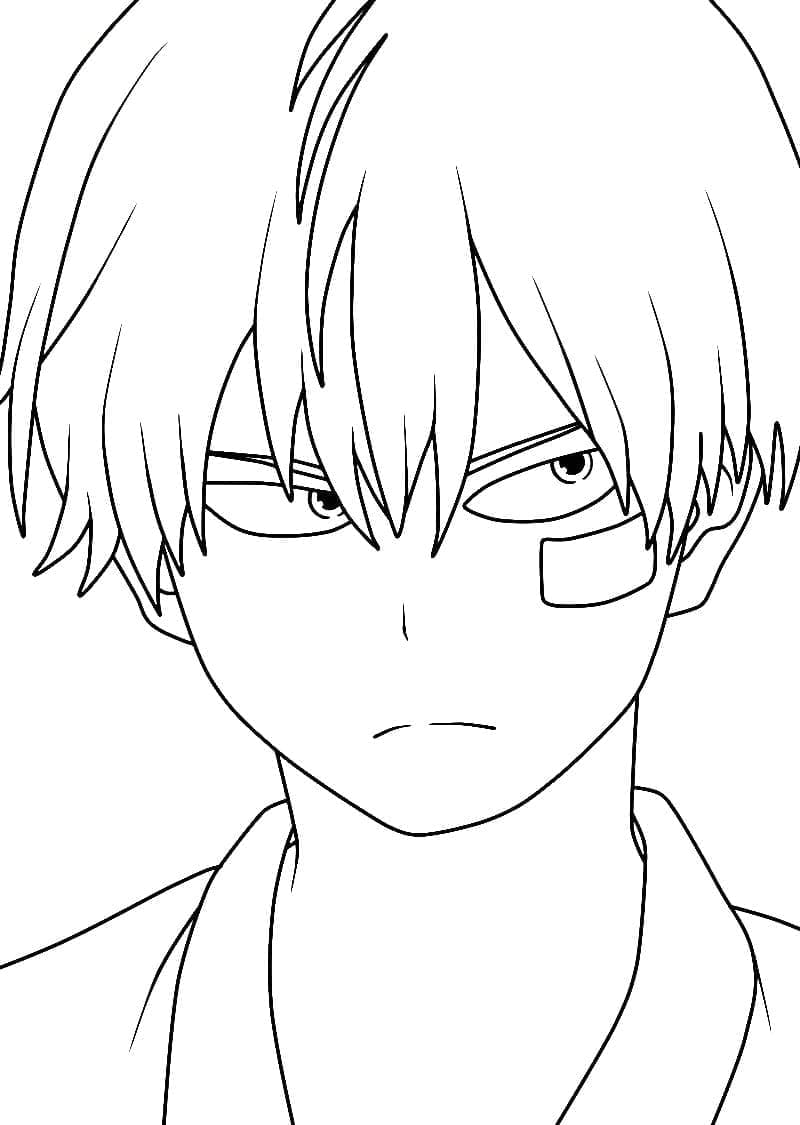 Coloriage Shoto Todoroki Visage