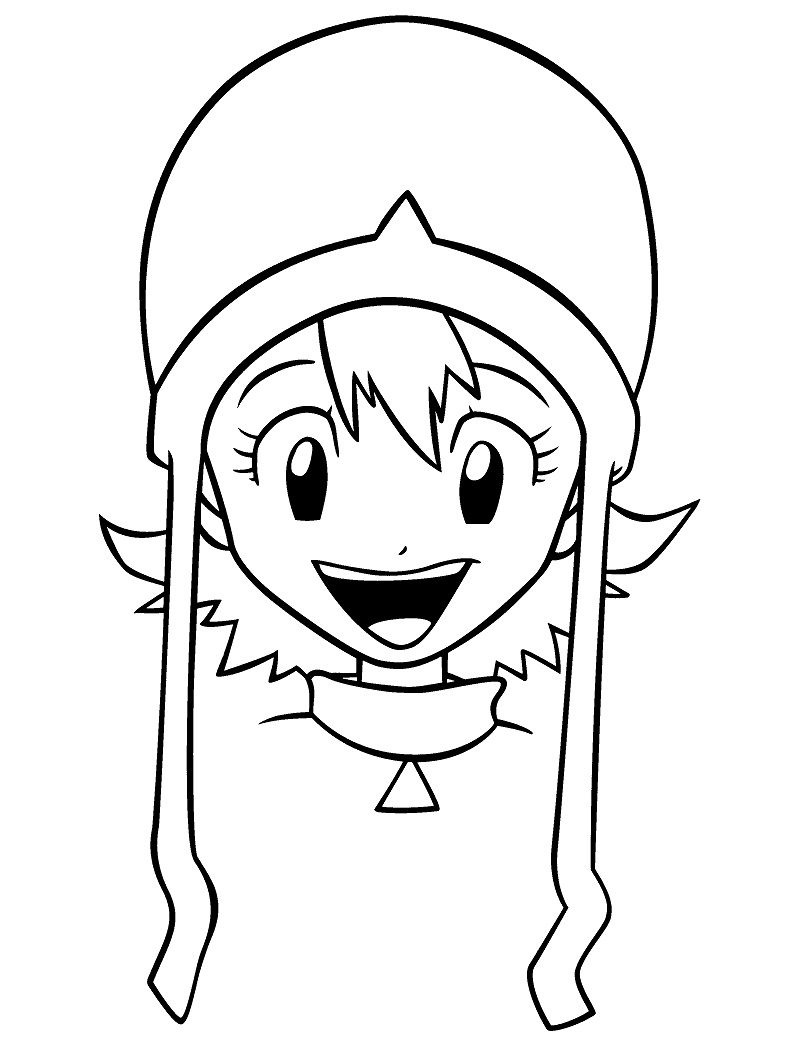 Coloriage Sora Takenouchi souriant