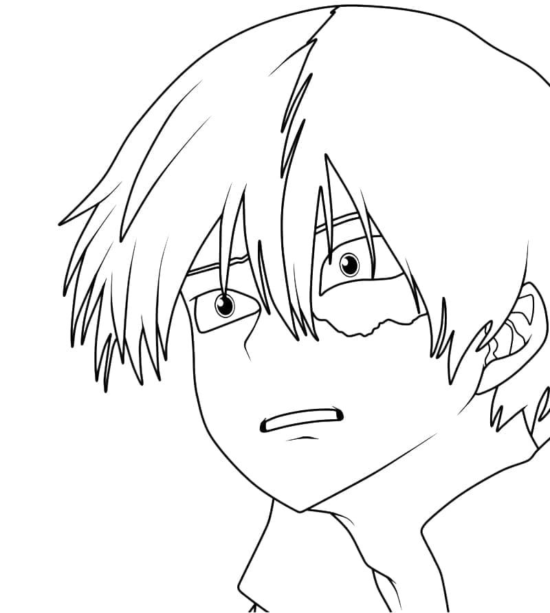 Coloriage Triste Shoto Todoroki