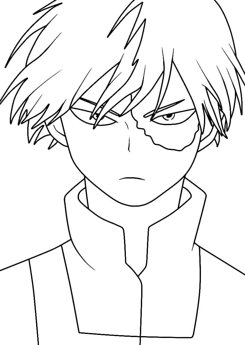 Coloriage Visage de Shoto Todoroki