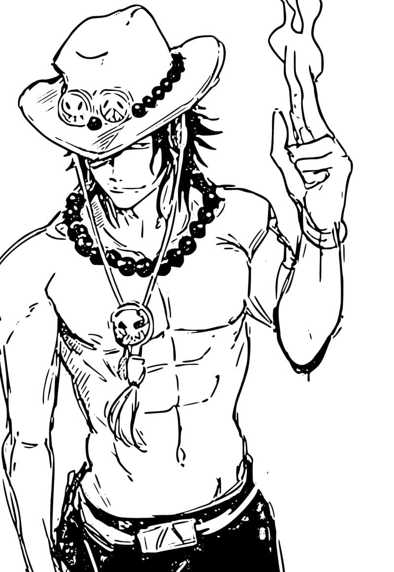 Coloriage Ace de One Piece