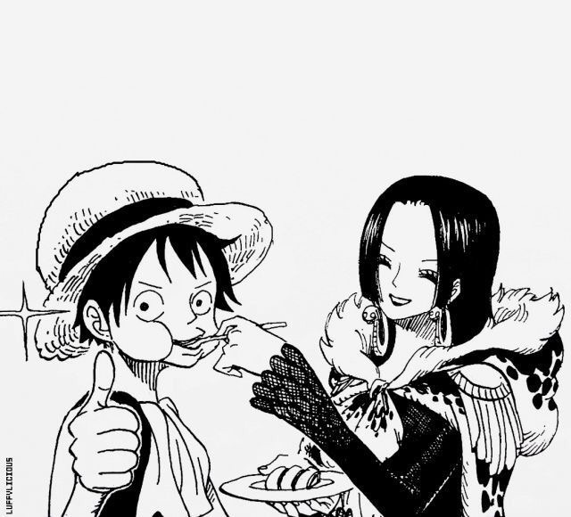 Coloriage Boa Hancock et Luffy