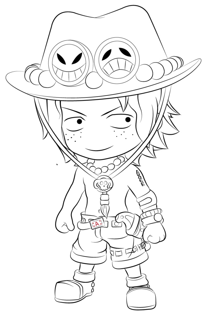 Coloriage Chibi Portgas D. Ace