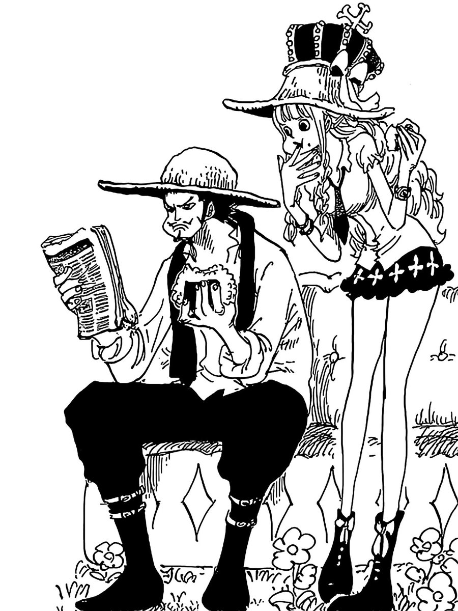 Coloriage Dessine Dracule Mihawk et Perona