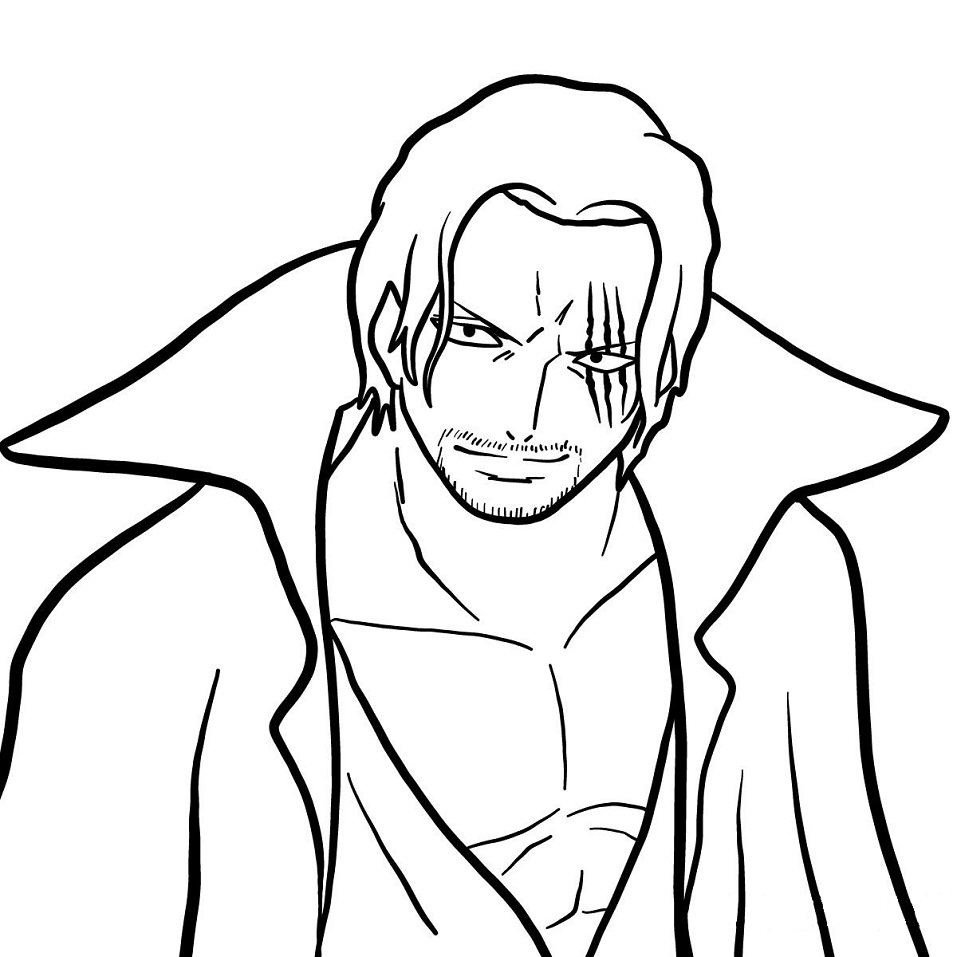 Coloriage Dessine le rire de Shanks