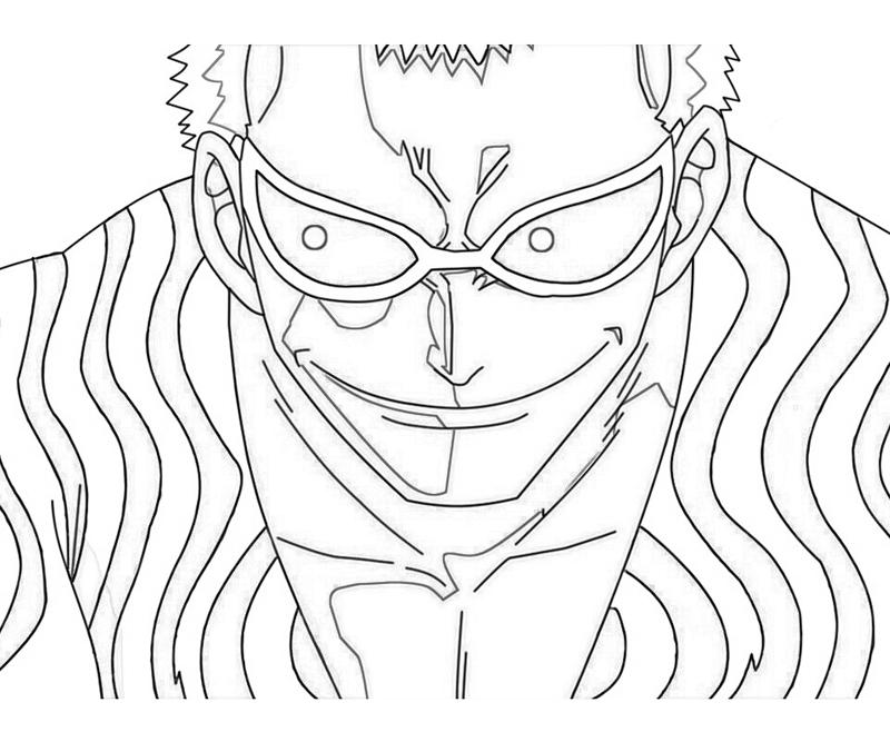 Coloriage Dessine le visage de Donquixote Doflamingo