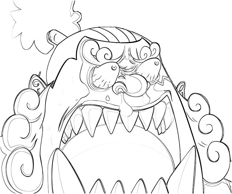 Coloriage Dessine le visage de Jinbei en panique