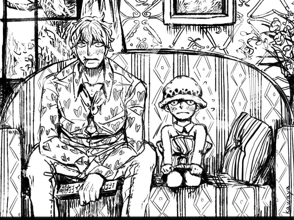 Coloriage Dessine One Piece Corazon et Law