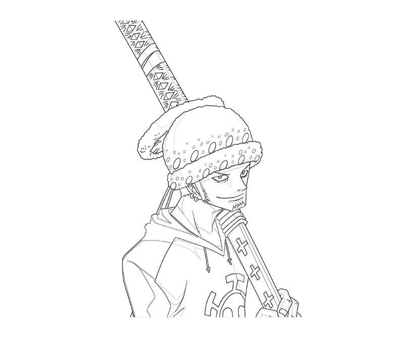 Coloriage Dessine Trafalgar Law en riant