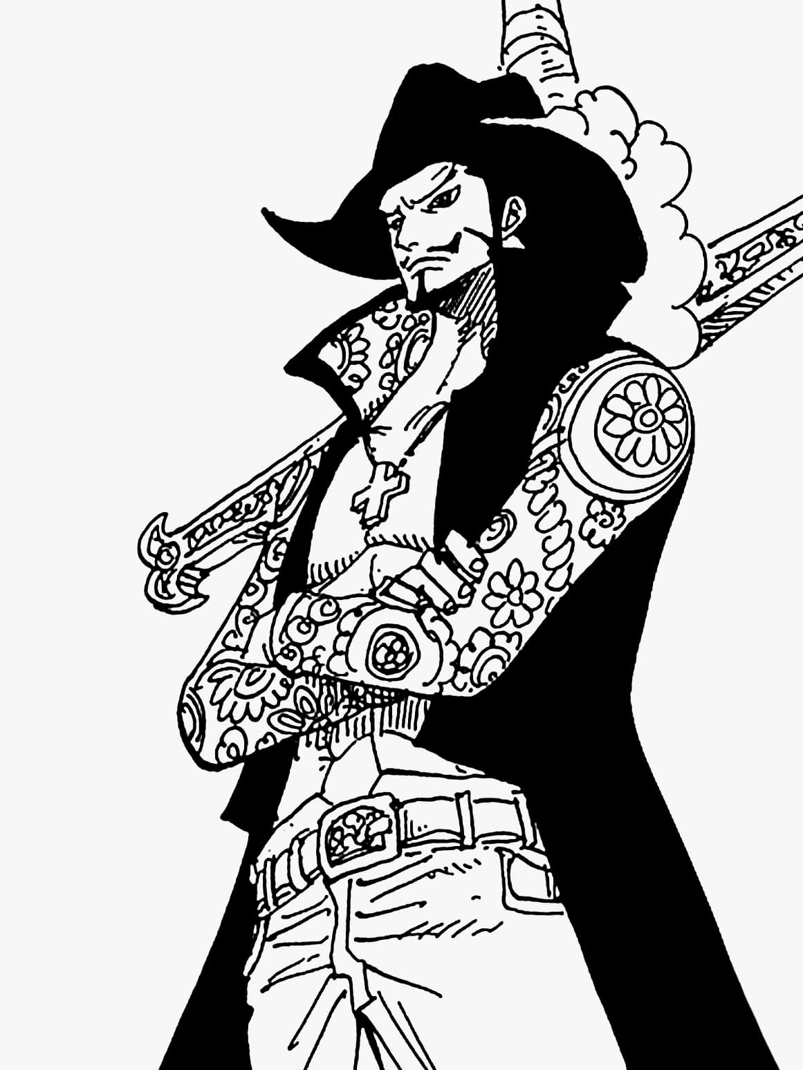 Coloriage Dracule Mihawk