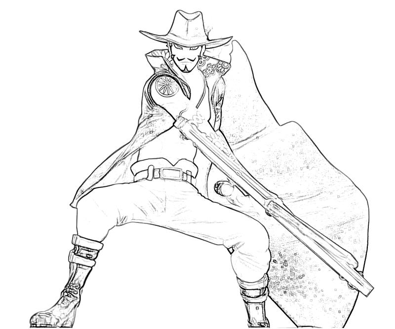 Coloriage Dessiner le combat de Dracule Mihawk