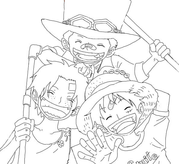 Coloriage Dessiner le Sabo de base de One Piece