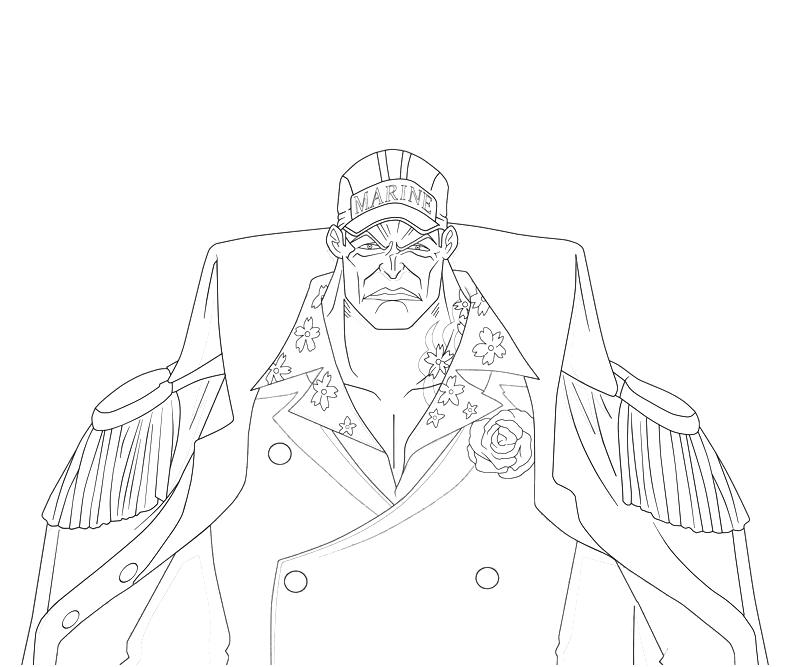 Coloriage Dessiner le visage d'Akainu en One Piece