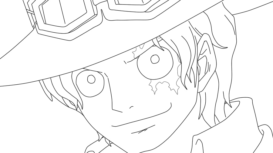 Coloriage Dessiner le visage de One Piece Sabo